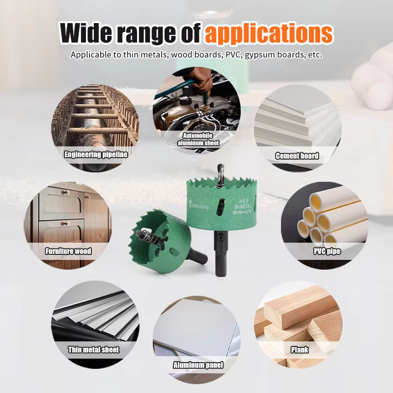 Onmaiwei Bimetall Lochsäge aus HSS-Stahl für Holz und Gipskarton, Grün, Durchmesser: 16–200 mm - Bild 5