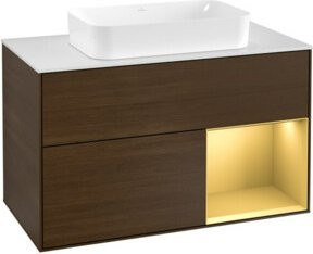 V&B Finion Waschtischunterschrank mit Wandbeleuchtung in Weiß, Breite: 100 cm - Bild 1