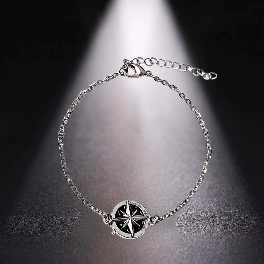 YiYuYiHua Armband, Kompassform, schwarz, Unisex - Bild 3