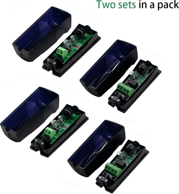 Scimagic-RC Infrarot Sicherheits-Sensor Set für Garagentore, 2er Pack, Schwarz, 15m Reichweite - Bild 1