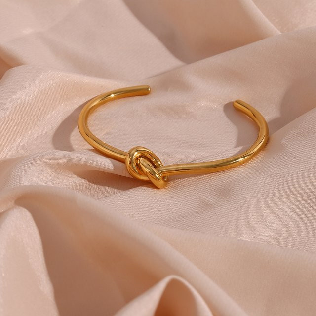 E.B.belle Manschettenarmband, 18K vergoldet, Edelstahl, Damen - Bild 1