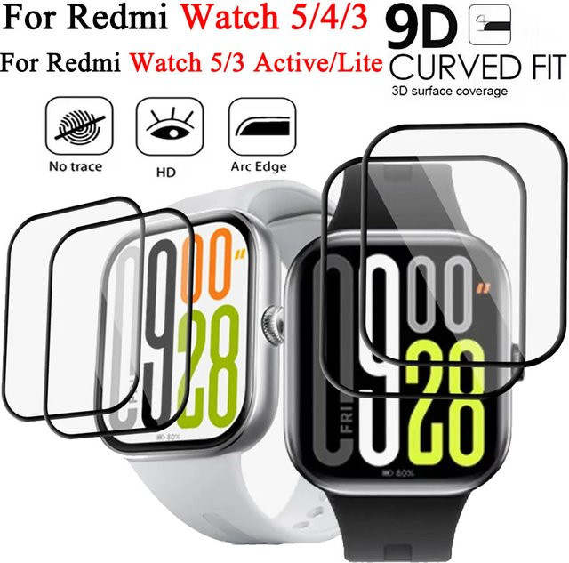 Full Screen Protector für Xiaomi Redmi Watch 5, 4, 3, 3 Active und Lite, transparent, Anti-Scratch Schutzfolie - Bild 1