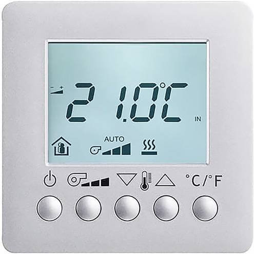 Busch-Jaeger Raumtemperaturregler 6138/11-83 mit Display in Silber - Bild 1