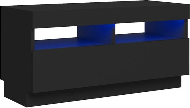 vidaXL TV-Schrank mit LED-Leuchten in Schwarz, B/T/H: 80 x 35 x 40 cm - Bild 1