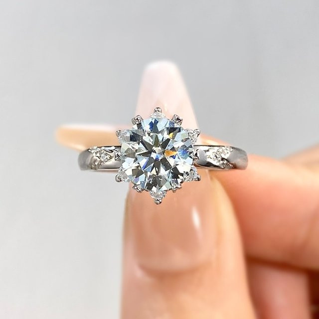 DWJ Ring, 925 Silber, Moissanit, Diamant, Damen - Bild 1