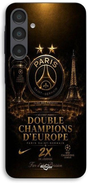 Maniacase Schutzhülle für Samsung Galaxy A35 PSG Champions League Design in Schwarz und Gold - Bild 1