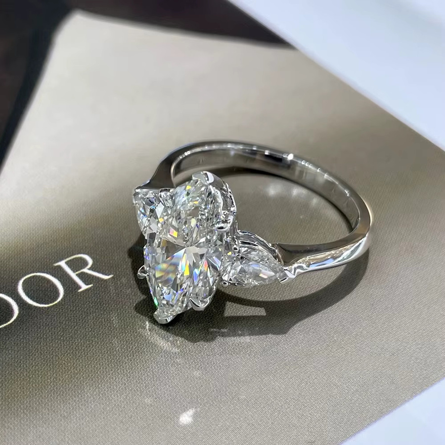 BXINY Ring 925 Silber, Moissanit, Damen - Bild 2