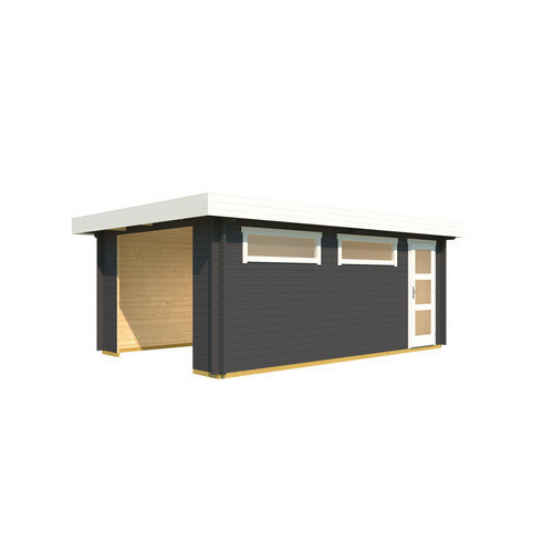 Blockgarage Lasita Maja Canberra aus Holz in Grau mit Außenmaß B: 422,7 cm x T: 600 cm - Bild 2