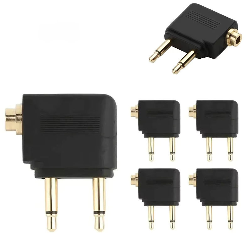 VIKEFON Dual 3,5mm Klinken Adapter für Flugzeug Kopfhörer, Schwarz - Bild 7