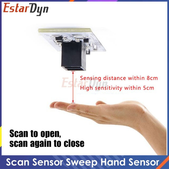 Estardyn XK-GK-4010A Kurzstrecken-Scan-Sensor Sweep-Handsensor-Schaltmodul in Weiß, DC 5V-24V, 36W 3A Konstantspannung für Auto und Smart Home - Bild 1