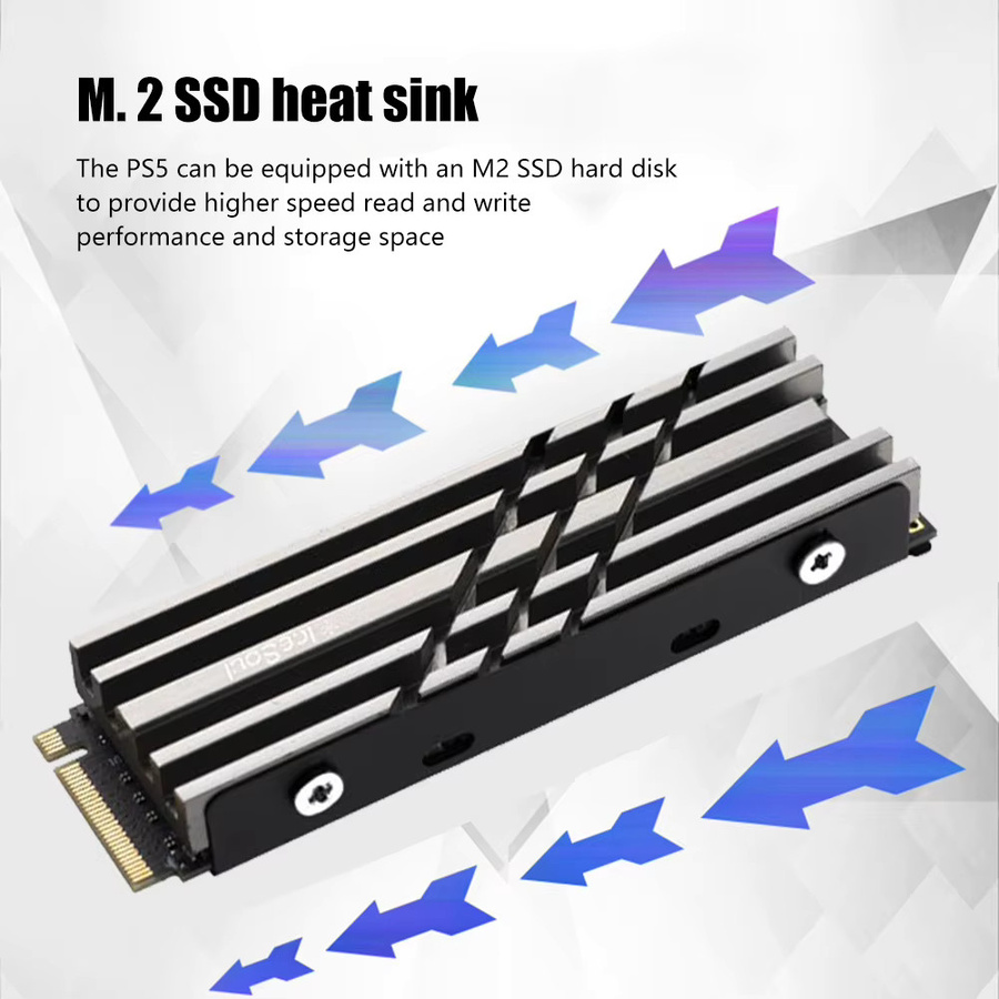 APWIKOGER NVMe/M.2 SSD Kühlkörper aus Aluminiumlegierung in Grau mit doppelseitigem Wärmeleitpad für NVMe 2242/2280 - Bild 2