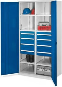 Kappes Schwerlastschrank MMT Mod. 54 aus Stahl mit Vollblechtüren in Grau, H x B x T: 195 x 100 x 60 cm - Bild 1