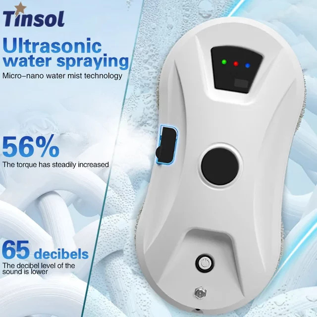 TINSOL Intelligenter Fensterreiniger Saugroboter mit 5600PA Saugkraft in Weiß - Bild 1
