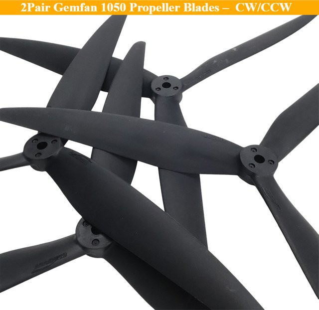 Gemfan 1050 Propellerblätter, 2 Paar, Schwarz, Kunststoff - Bild 1