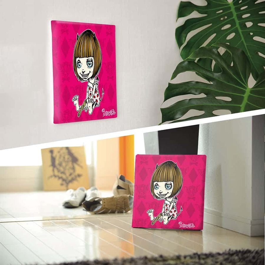 ArtDeli Pop Punk Kunstpaneel Malleinwand mit Charakter-Illustration in Rosa, B/H: 57 x 57 cm - Bild 2