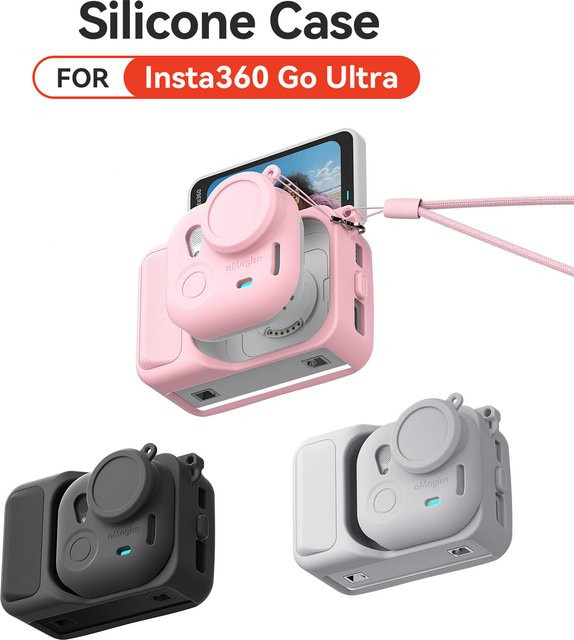 Insta360 GO Ultra Silikon-Schutzhülle mit Objektivdeckel und Tragetasche in Schwarz - Bild 1