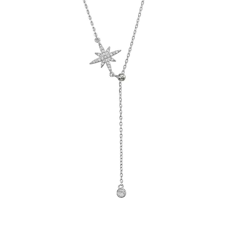 Halskette Stern, 925 Silber, Unisex - Bild 3
