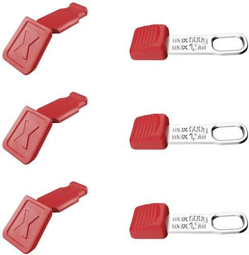 Knipex TetheredTool Clips und ColorCode Clips rot, 3er-Set - Bild 1