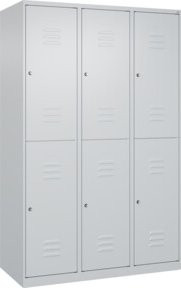 C+P Doppelstock-Spind Classic PLUS mit 3 Abteilen, Grau, B/T/H: 120 x 50 x 185 cm - Bild 1