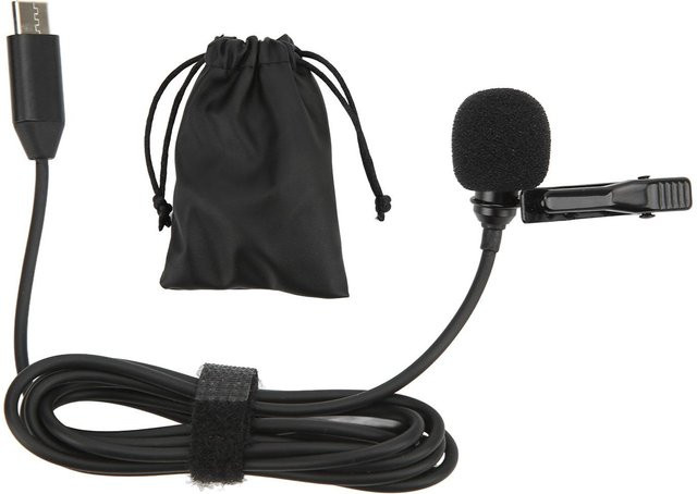 Andoer Lavalier Mikrofon Typ C in Schwarz mit Hifi Sound und Rauschunterdrückung, Omnidirektionales Clip-On Ansteckmikrofon mit USB-C Anschluss - Bild 1