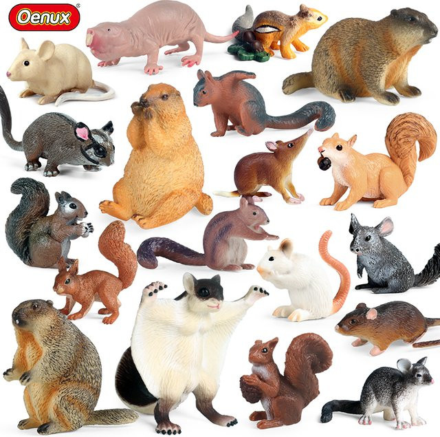 Oenux Wilde Tiere Simulation Nagetier Action Figur, Kunststoff - Bild 1