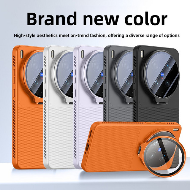 VIVO Schutzhülle aus hartem Silikon mit Wärmeableitung und Linsenständer in Orange für VIVO X300 Ultra, X300, X200 Pro und X300S - Bild 1