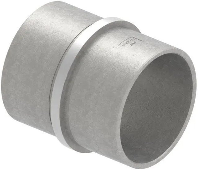 FeNau Steckfitting aus V2A Edelstahl mit Mittelsteg für Rohr 60,3 x 2,5 mm, Farbe: Silber - Bild 1