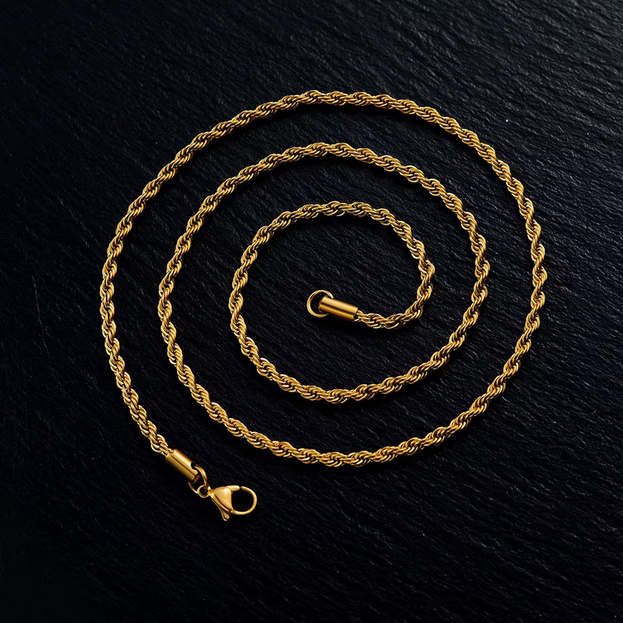 Halskette Edelstahl, Gold, Unisex - Bild 3