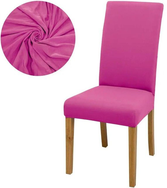 BC-Warm Home Elastischer Stuhlbezug aus Polyester und Elasthan in Pink für Esszimmerstühle - Bild 1