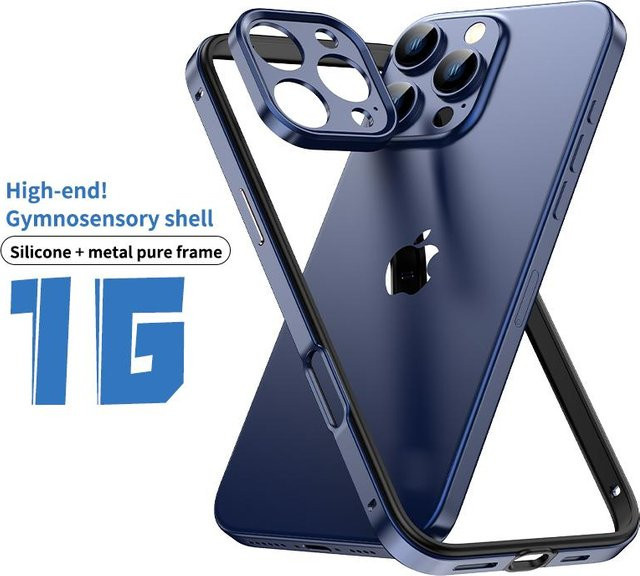 Rui Di Kameraobjektiv-Schutz Bumper Hülle für iPhone 17 Air, iPhone 16 Pro Max, iPhone 15 Plus, iPhone 14 und iPhone 13 in Blau - Bild 1