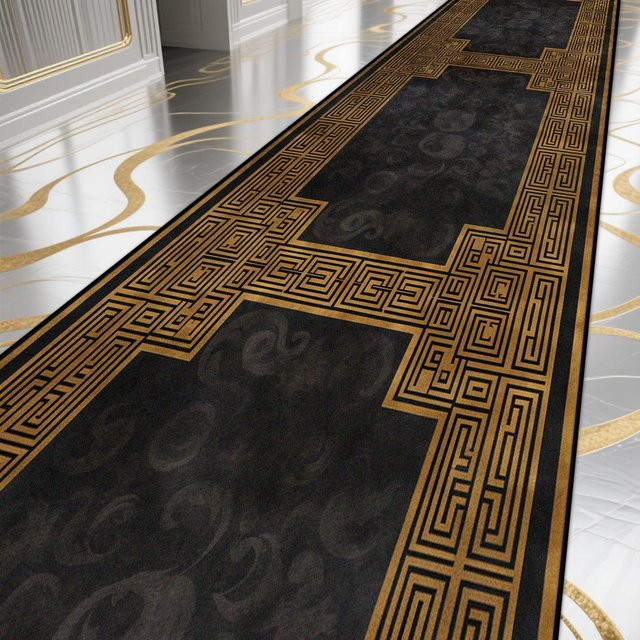 Karpetti Flur Teppich Läufer Schwarz Rutschfest Waschbar B/T: 60 x 300 cm - Bild 1