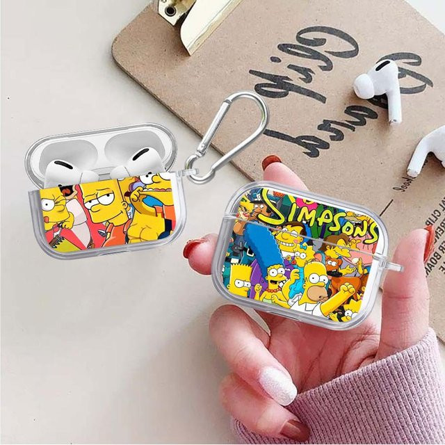 Transparente AirPods Hülle mit Simpsons Homer Cute Design für AirPods 1, 2, 3, Pro, Pro 2 und Pro 4 - Bild 1
