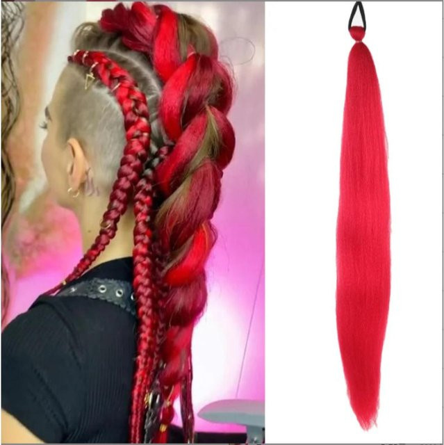 YiLi-Studio Haarverlängerung Pferdeschwanz, 66,04 cm, Pink, 2 Stück - Bild 1