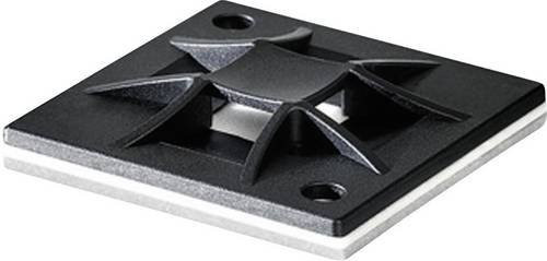 HellermannTyton Befestigungssockel QM20A-PA66-BK-C1 selbstklebend und schraubbar, Schwarz - Bild 1
