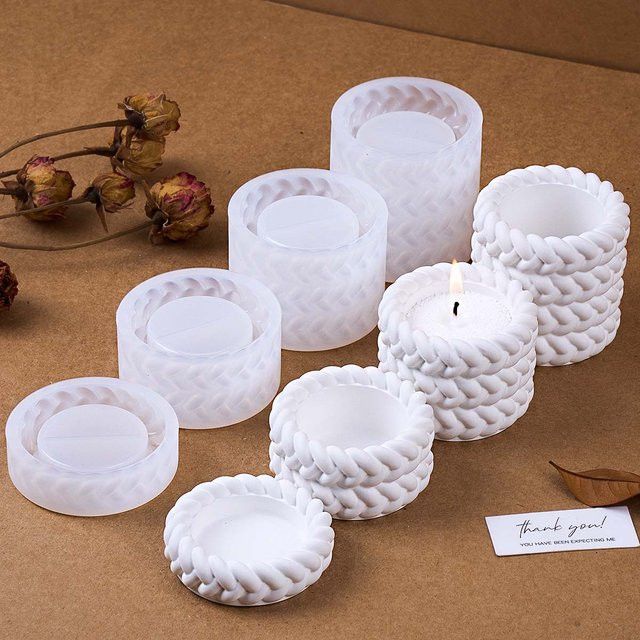UDOCOOL Silikonform für runde Kerzen und DIY-Objekte aus Hanfseil, Glas, Harz oder Gips - Bild 1