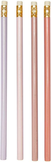 Rico Design Paper Poetry Bleistifte mit Radiergummi, 4 Stück, Rosa Mix, aus Holz - Bild 1