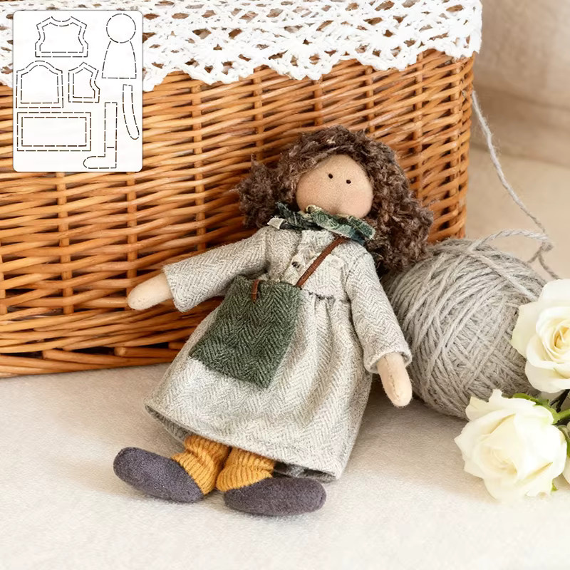 YOMDID Mädchen im Mantel Ornament Puppe Vorlage, 1-teiliges Set - Bild 4