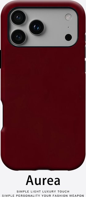 Potdemiel Crimson Solid Magnetische Handyhülle für iPhone 17 16 15 14 13 Pro Max Plus, Double-Layer Tough Case, Rot - Bild 1