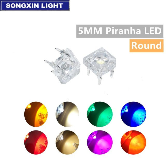 20 Stück RGB Piranha LED Set, 4-polige 5 mm Leuchtdioden in verschiedenen Farben, transparent - Bild 1