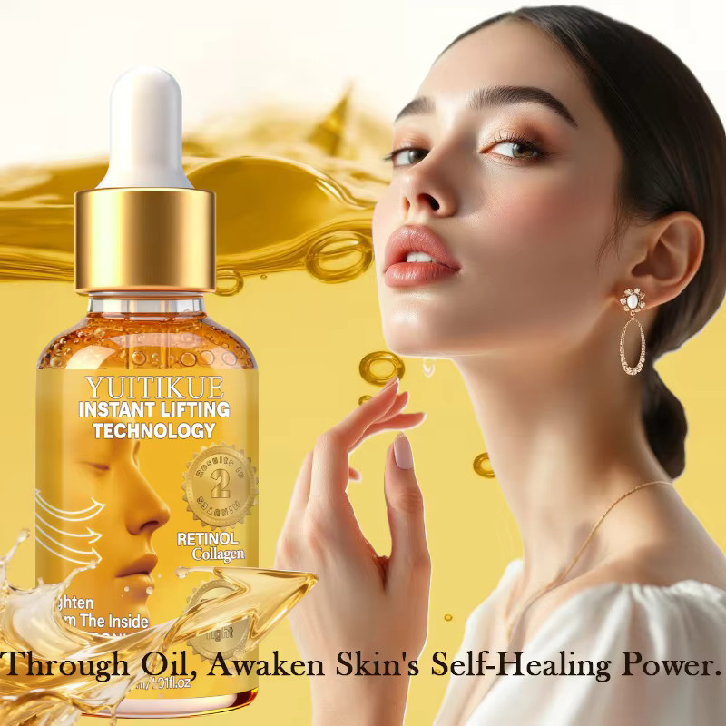 YUITIKUE Flüssiges Gold Gesichtsöl mit Retinol, Kollagen, Hyaluronsäure - Bild 4