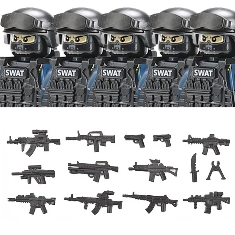Semalam Stadt-Polizei Kommando SWAT Armee-Soldat Figur, Einzelfigur - Bild 4