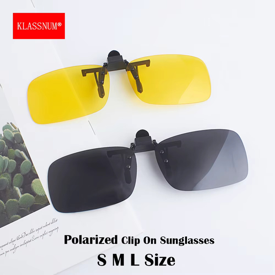 KLASSNUM Clip-On-Sonnenbrille, rectangular, randlos, gelb, Metal, Unisex - Bild 3