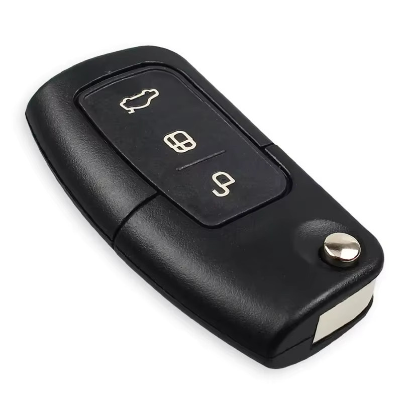 KEYECU 433 MHz Flip Remote Key Fob mit 4D60 / 4D63 Chip für Ford Fusion Focus Mondeo Fiesta Galaxy, Farbe: Schwarz - Bild 5