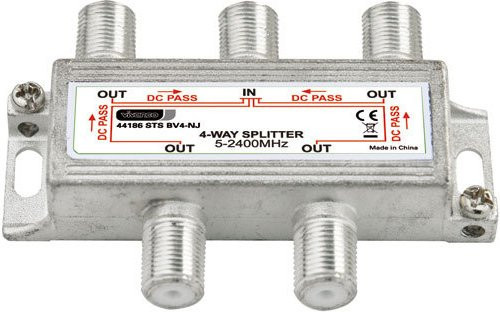 Vivanco SAT Universal-Antennenverteiler 4-fach in Silber (44186) - Bild 1