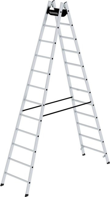PROREGAL Sprossen-Stehleiter in Silber mit 2 x 12 Sprossen - Bild 1