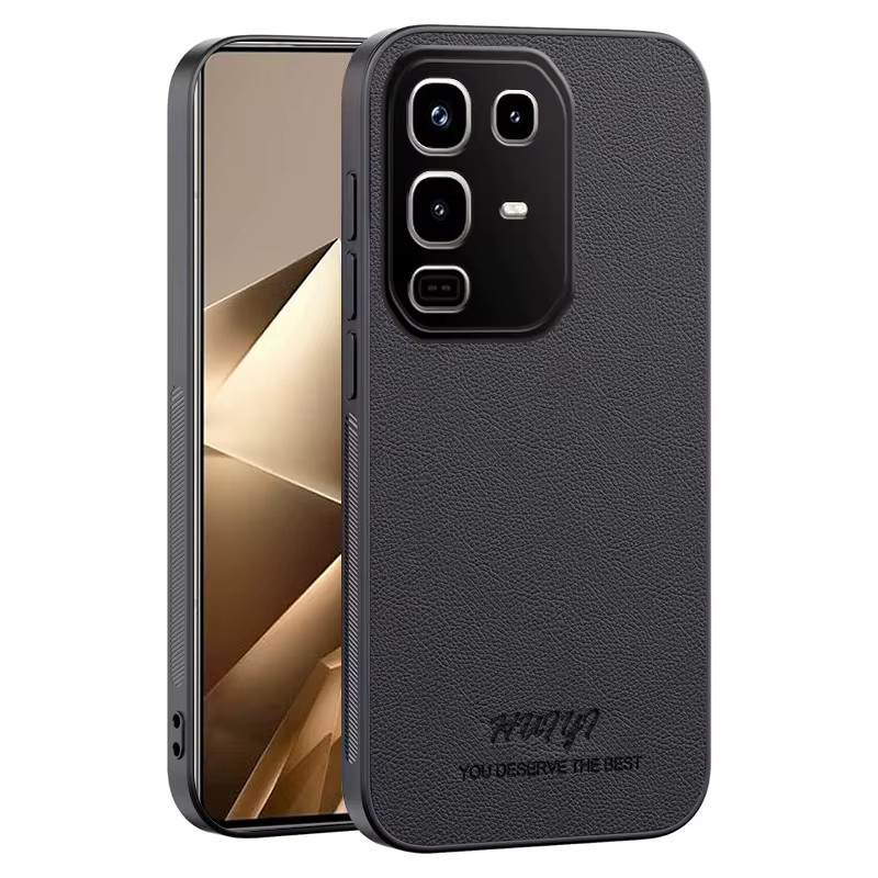 Luxuriöse stoßfeste Lederhülle mit magnetischer Abdeckung für Infinix Note 50 Pro 4G in Schwarz - Bild 2