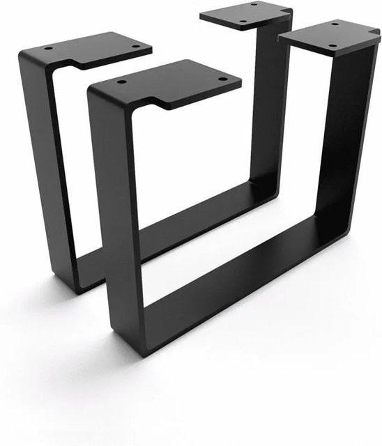 HEVVA Möbelfüße LUXEMBURG 2er Set Schwarz, Höhe: 20 cm, Tiefe: 25 cm - Bild 1