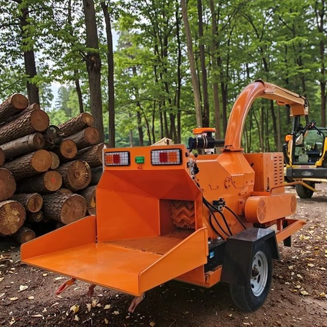 Professioneller Diesel-Holzzerkleinerer für Garten und Obstgarten in Orange mit einem Durchmesser von 0–25 cm - Bild 1