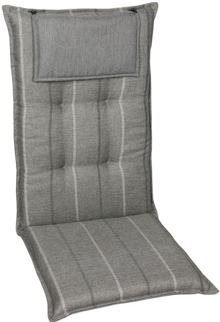 GO-DE TEXTIL Gartenauflage für Hochlehner, 2er Set, Grau, wendbar aus Olefin - Bild 1