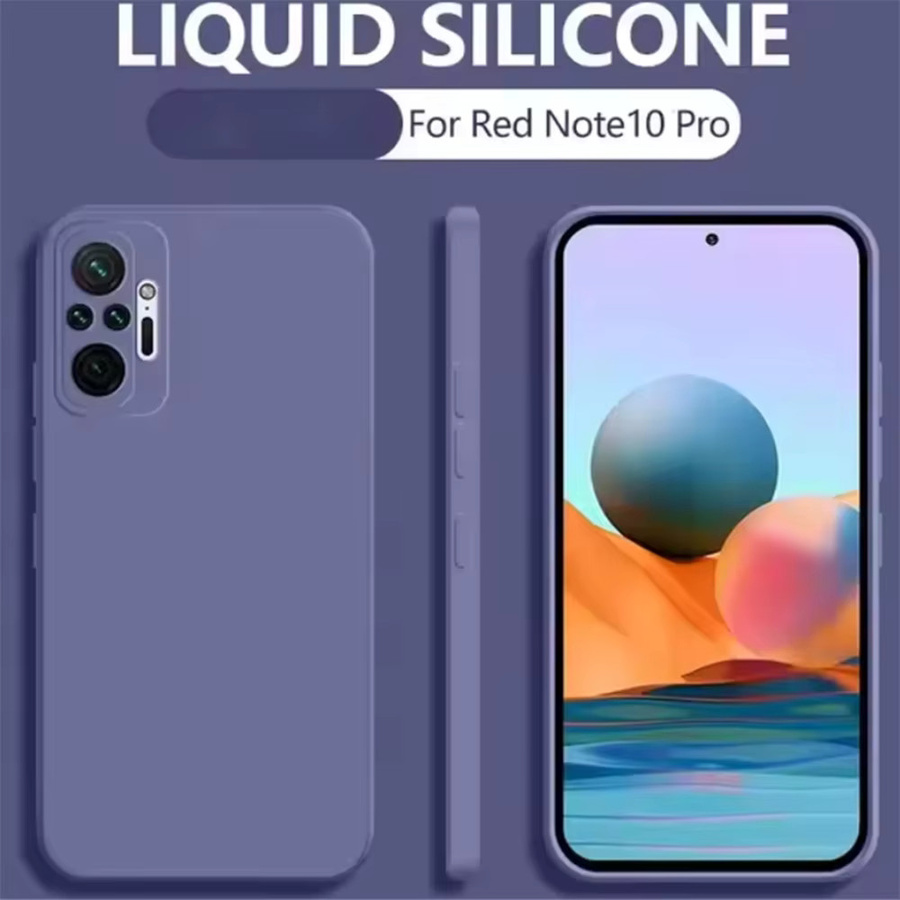 Xiaomi Redmi Note 10 Pro 4G Flüssigsilikon Hülle in Lila mit TPU Vollschutz-Cover Case - Bild 4